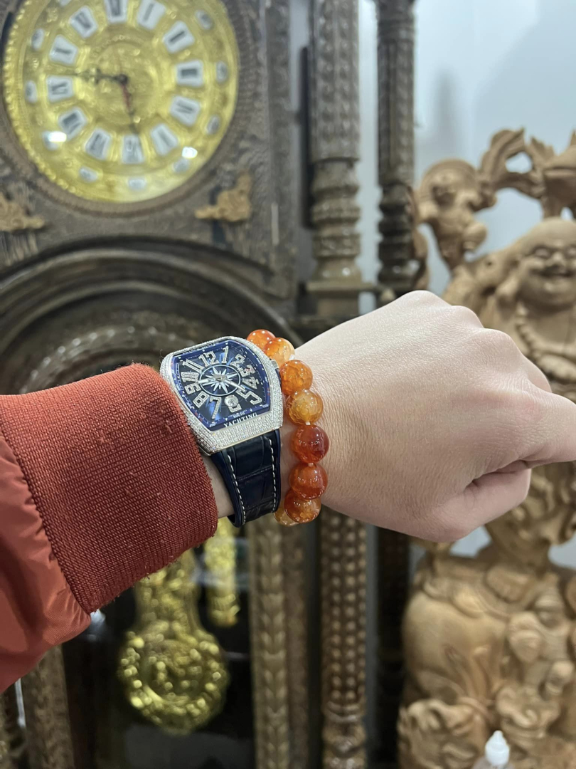 VÒNG TAY ĐÁ MÃ NÃO VÂN LONG 14LY ĐỎ